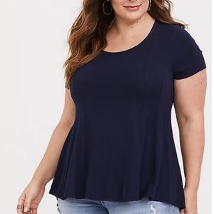 TORRID SUPER SOFT SEAMED FIT & FLARE TEE